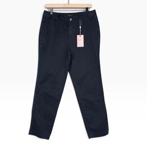 Quince Girlfriend‎ Chino Pants Womens 29 Black Stretch Organic Cotton Twill NWT